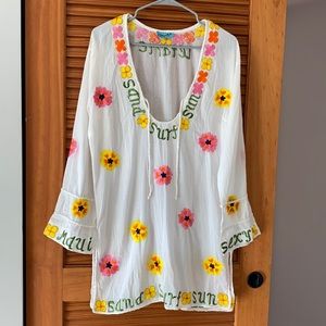 LETARTE Maui Sexy Sand Surf Sun Embroidered Tunic Coverup